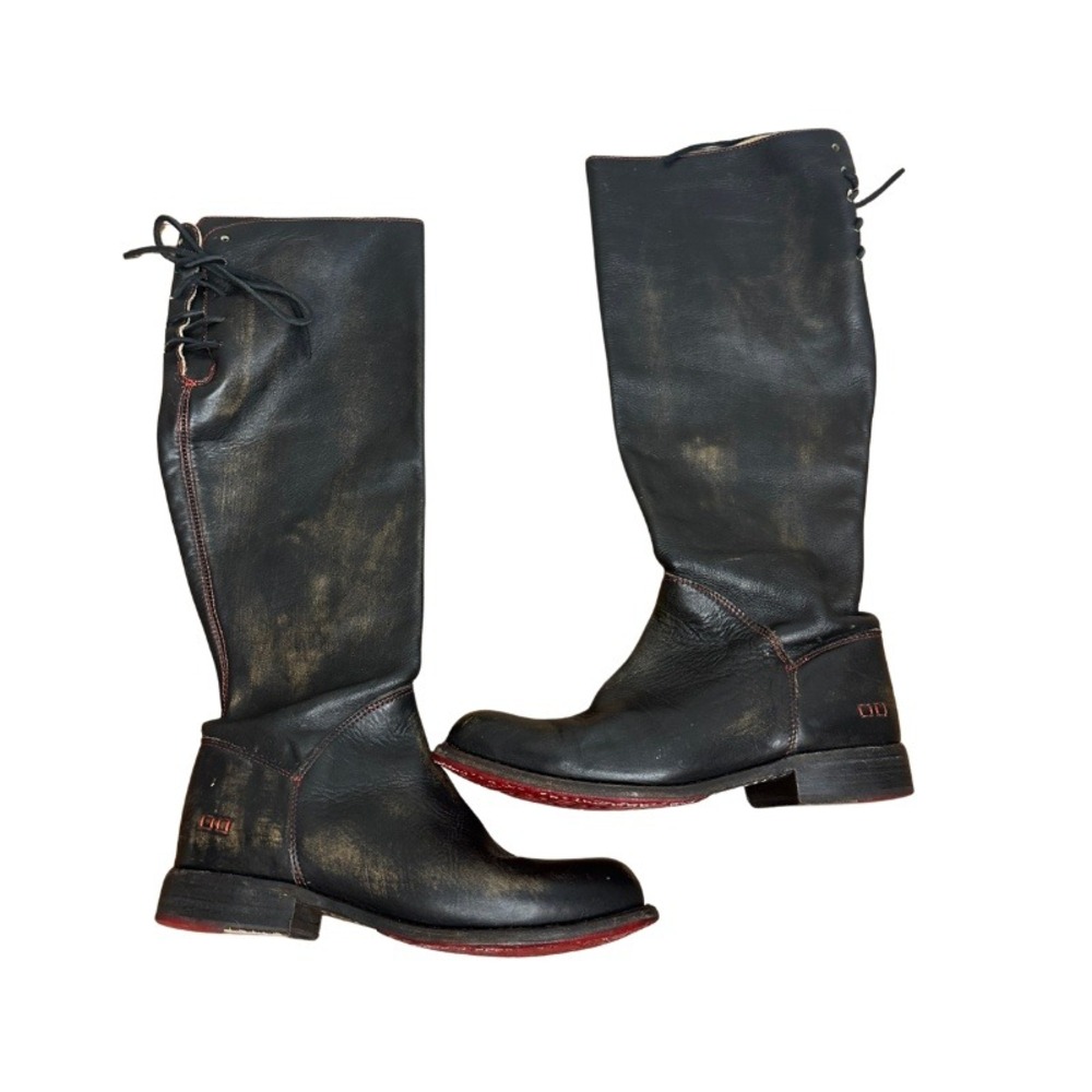 Bed Stu Women's Manchester Tall Boots Black Handwash Distressed Leather Size 7